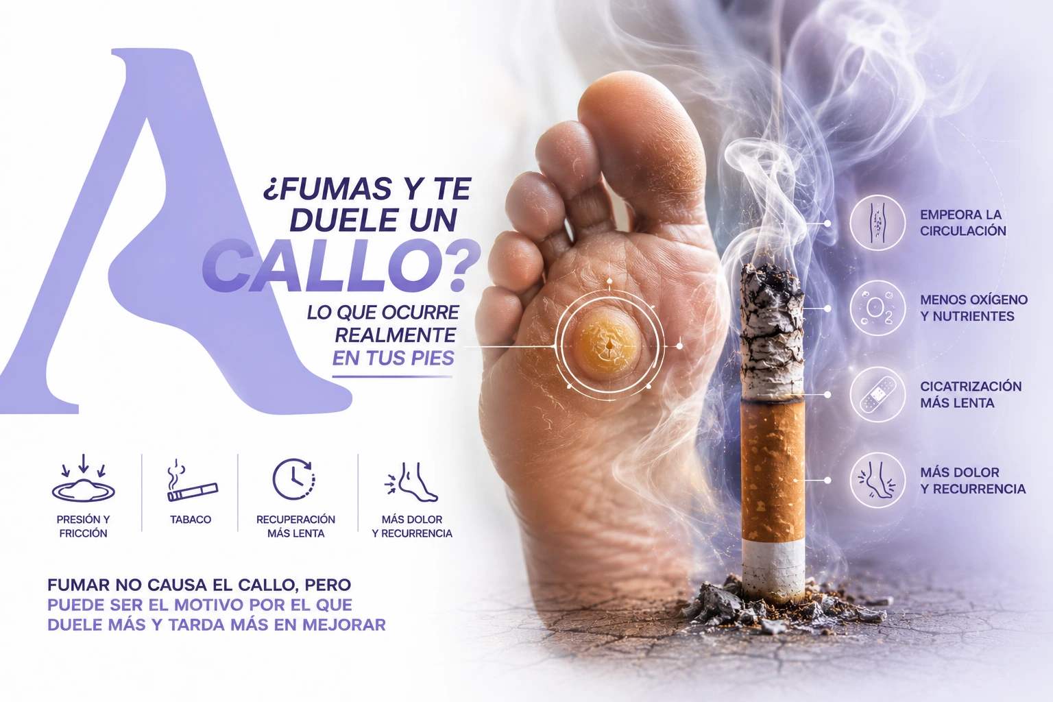 Efectos del tabaco sobre los pies y los callos